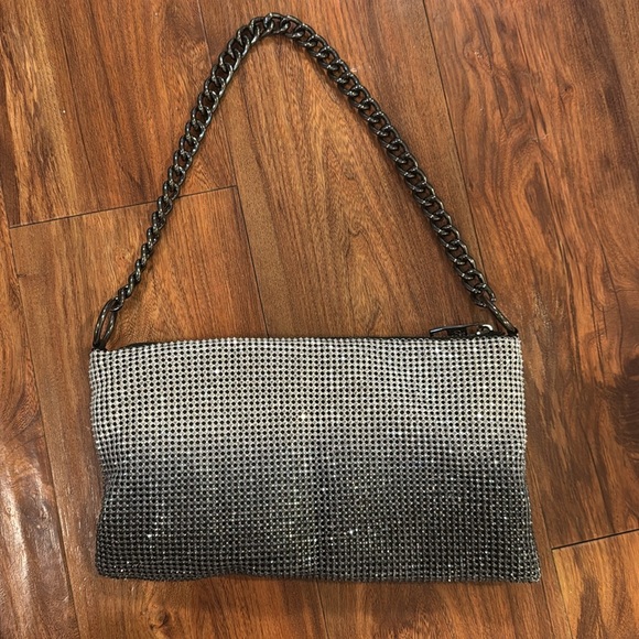 Chain mesh purse, hombre silver to black. - Picture 4 of 7